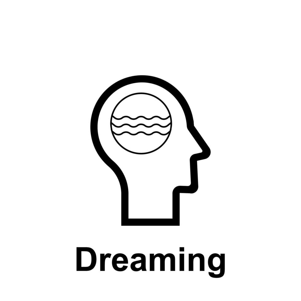 Human mind, dreaming vector icon