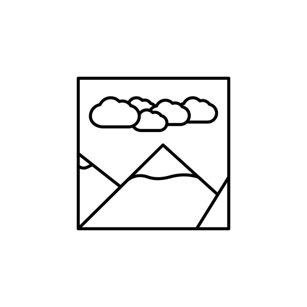 mountain outline vector icon