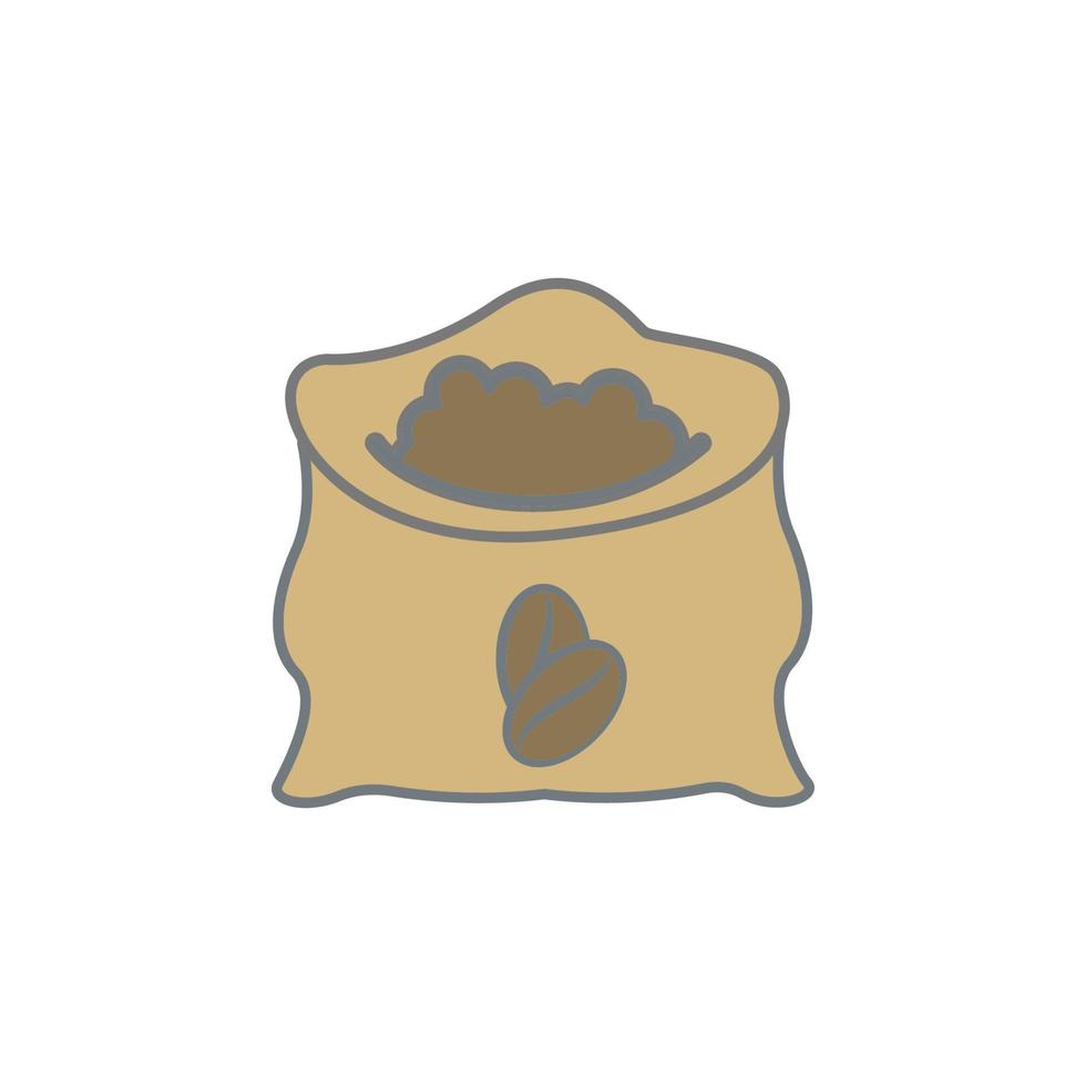 sack of coffee beans colored vector icon