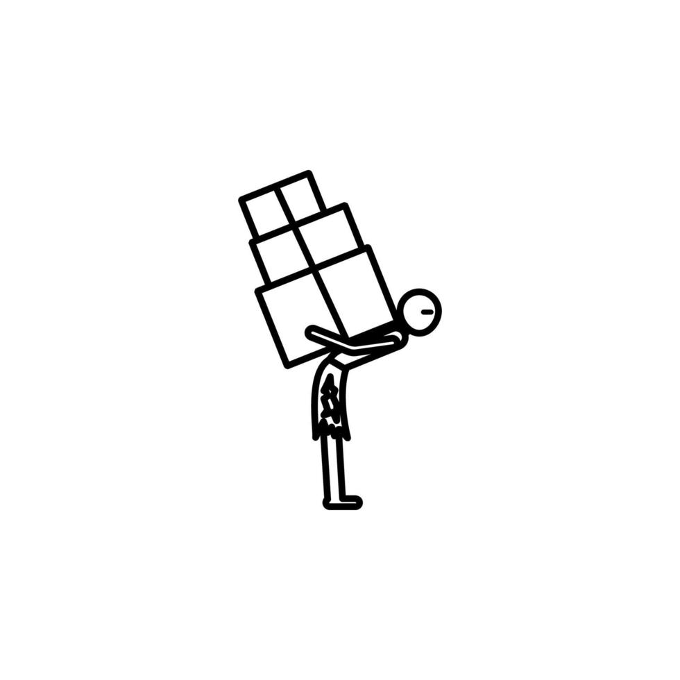 Poor man worker vector icon