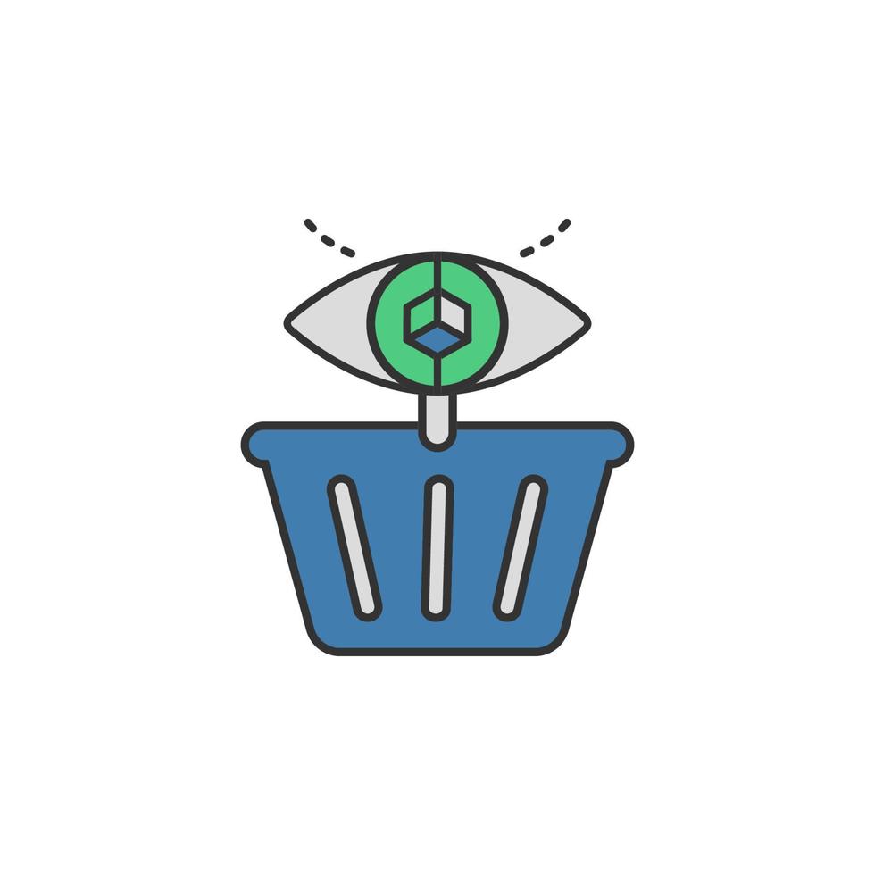 virtual shopping colored vector icon