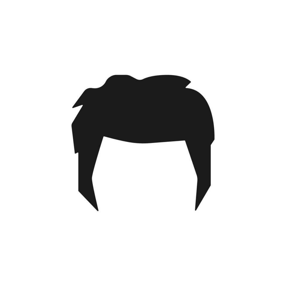 cabello, mujer, Corte de pelo medio vector icono