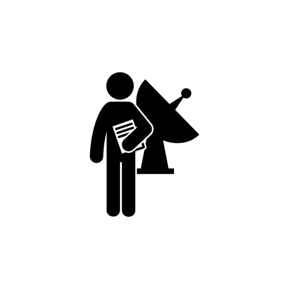 man with telecommunication degree vector icon