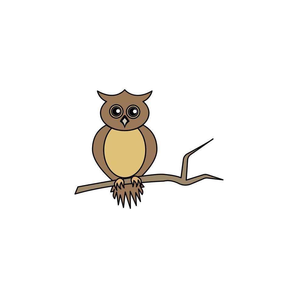 owl colored vector icon