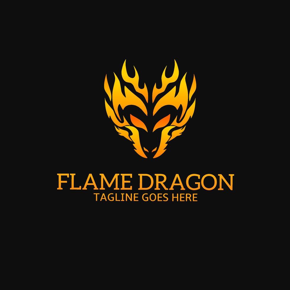 illustration vector graphic of logo template face flame dragon