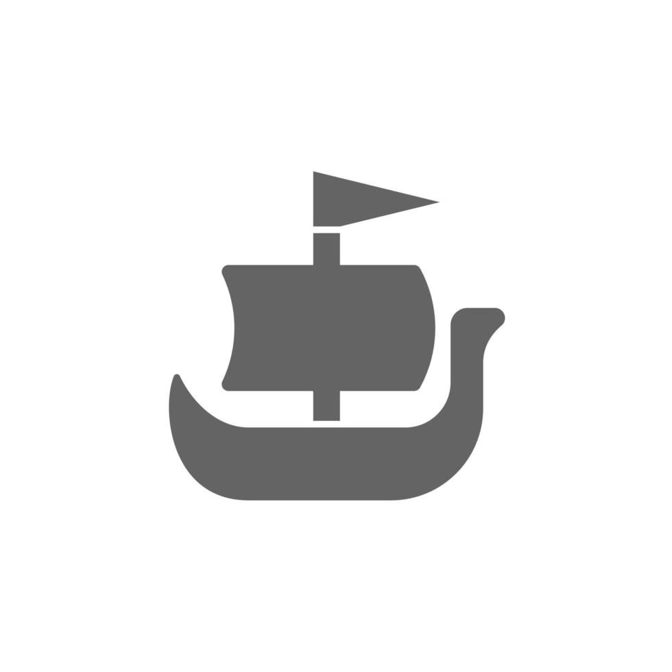 Shallop, ship, Viking vector icon