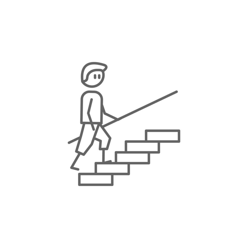 Exercise, physiotherapy, stairs vector icon