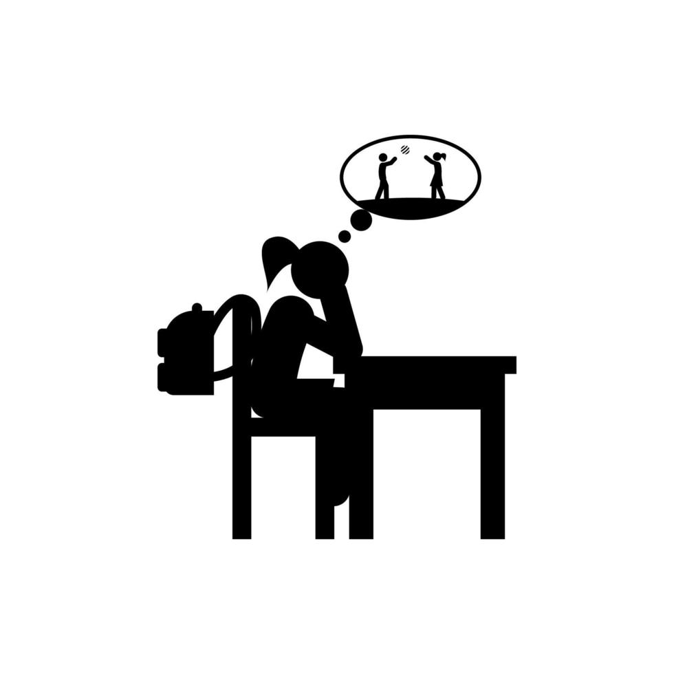 boring lesson vector icon