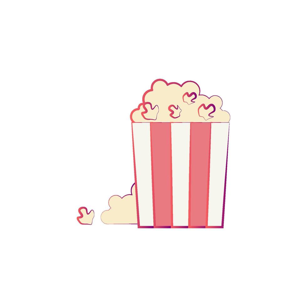 popcorn colored vector icon