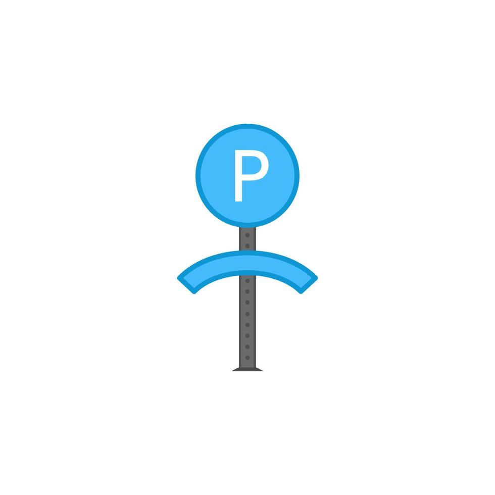 Parking area colored vector icon