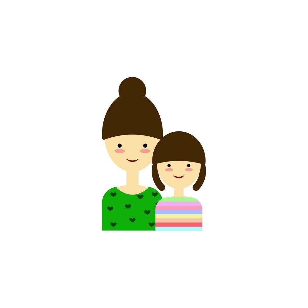 mujer s, chica, familia color vector icono