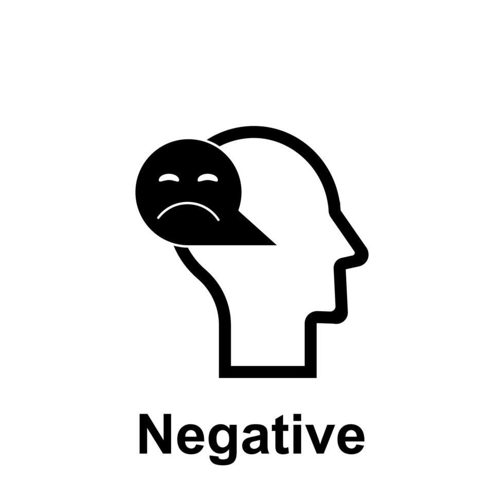 Human mind, negative vector icon