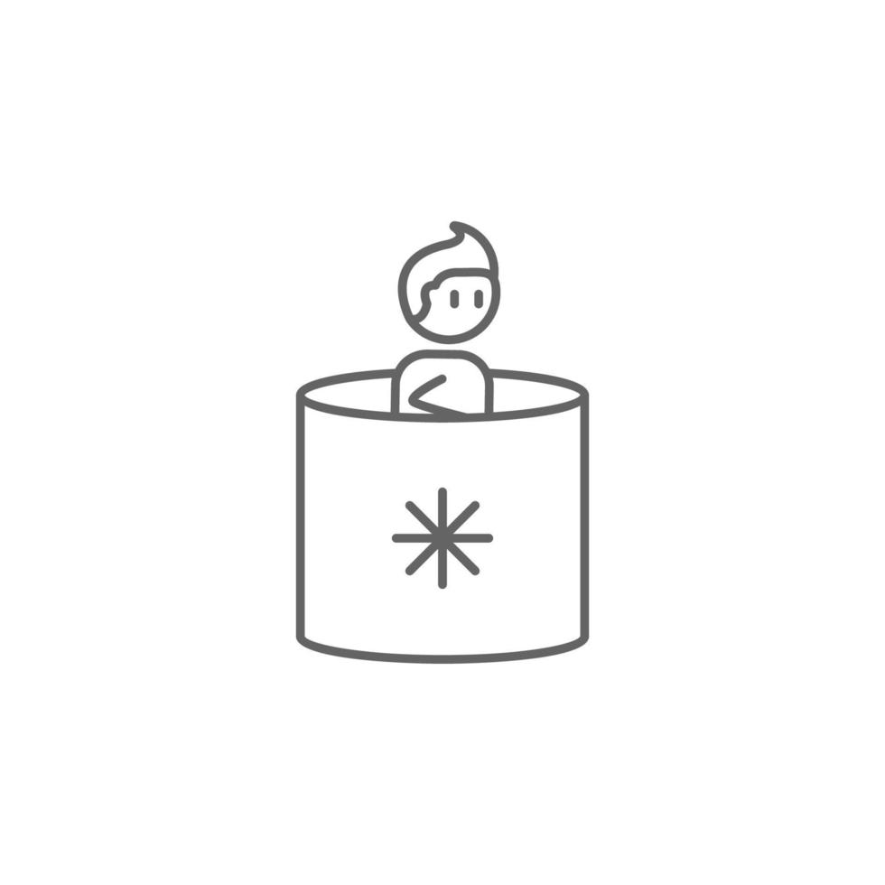 Cryotherapy, physiotherapy, man vector icon