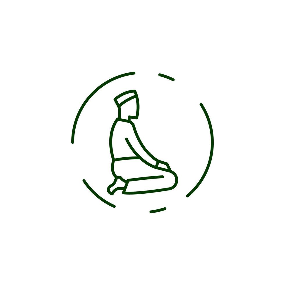 Muslim man prayer julus vector icon