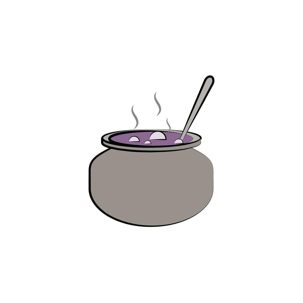 magical pot colored vector icon