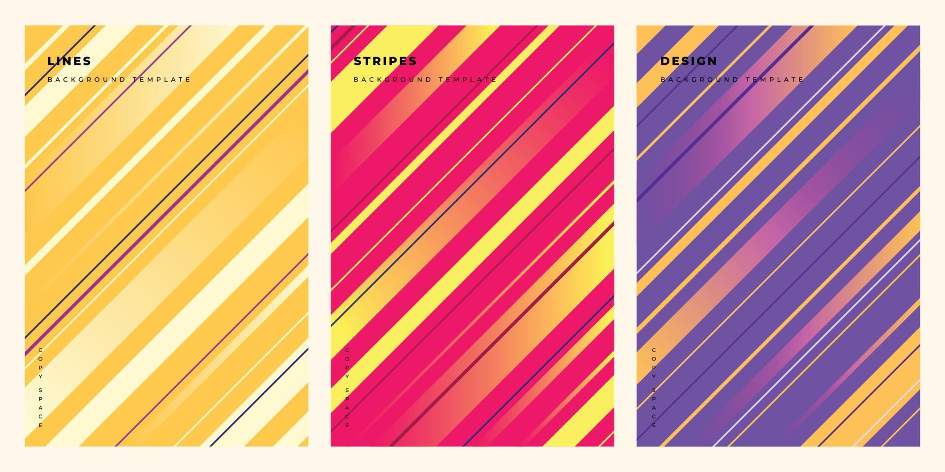 Colorful geometric stripes background template copy space for poster, banner, or flyer vector