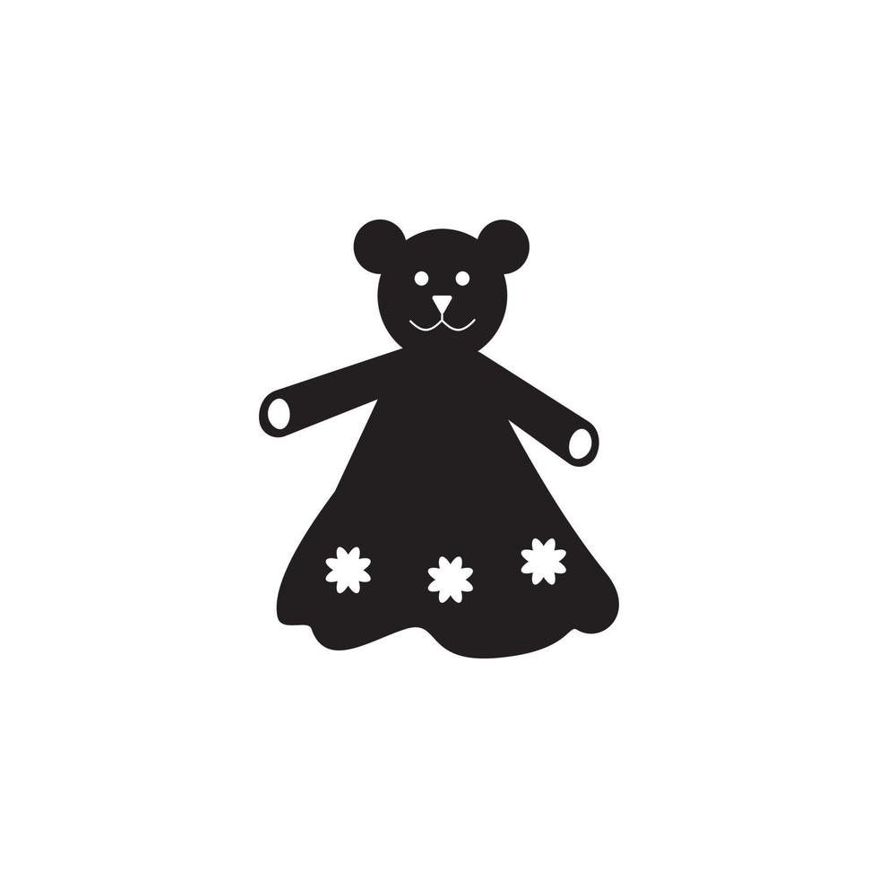 Toy bear in dress vector icon