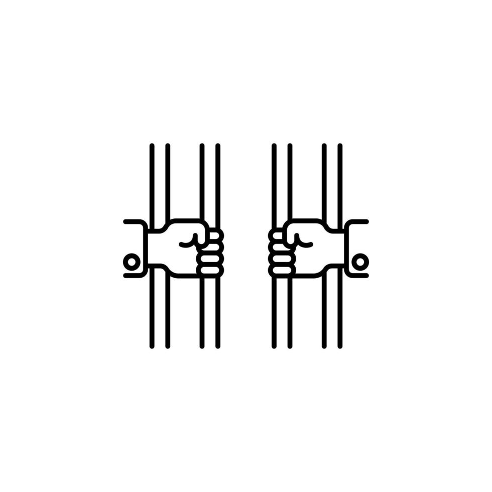 Jail, hands vector icon
