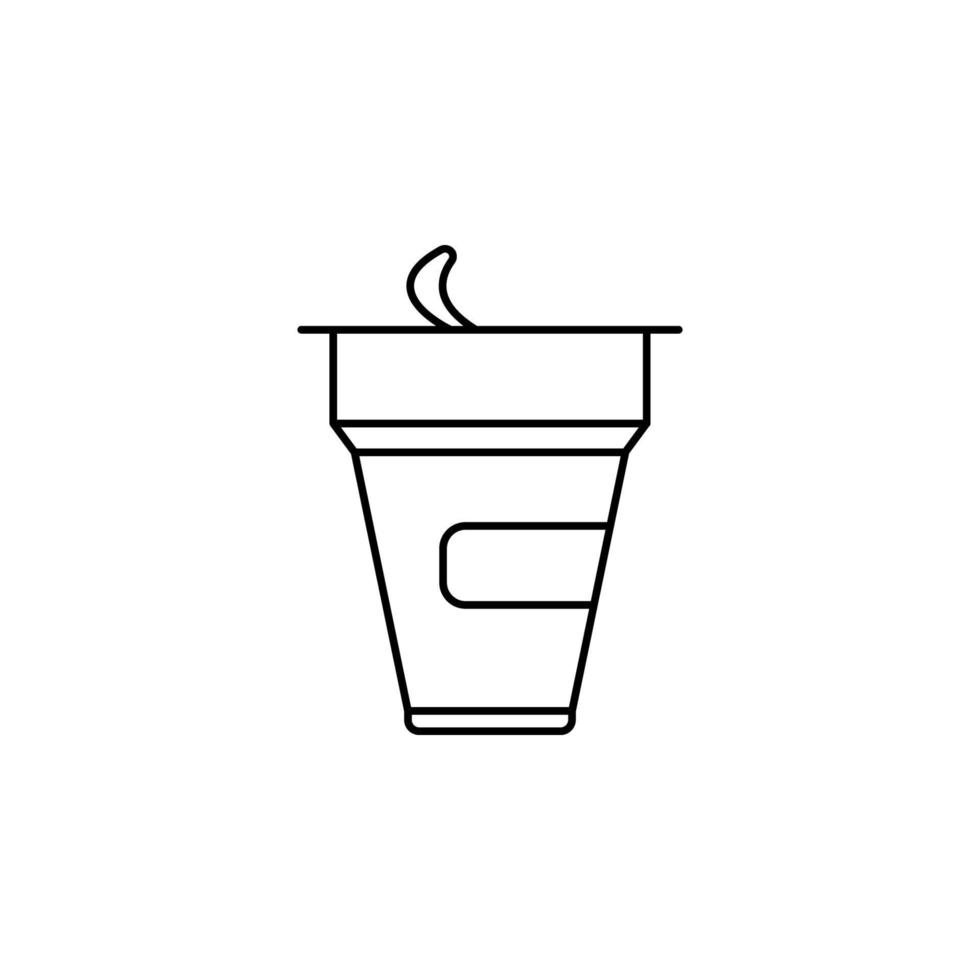 Dairy, yoghurt natural probiotics concept line vector icon