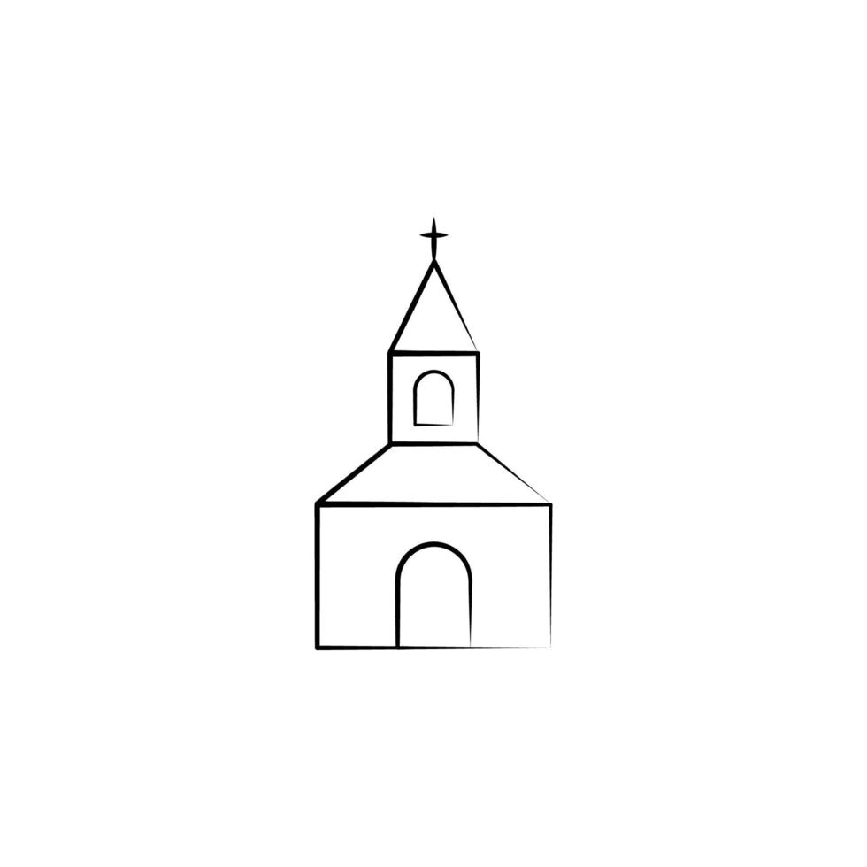 church sketch vector icon