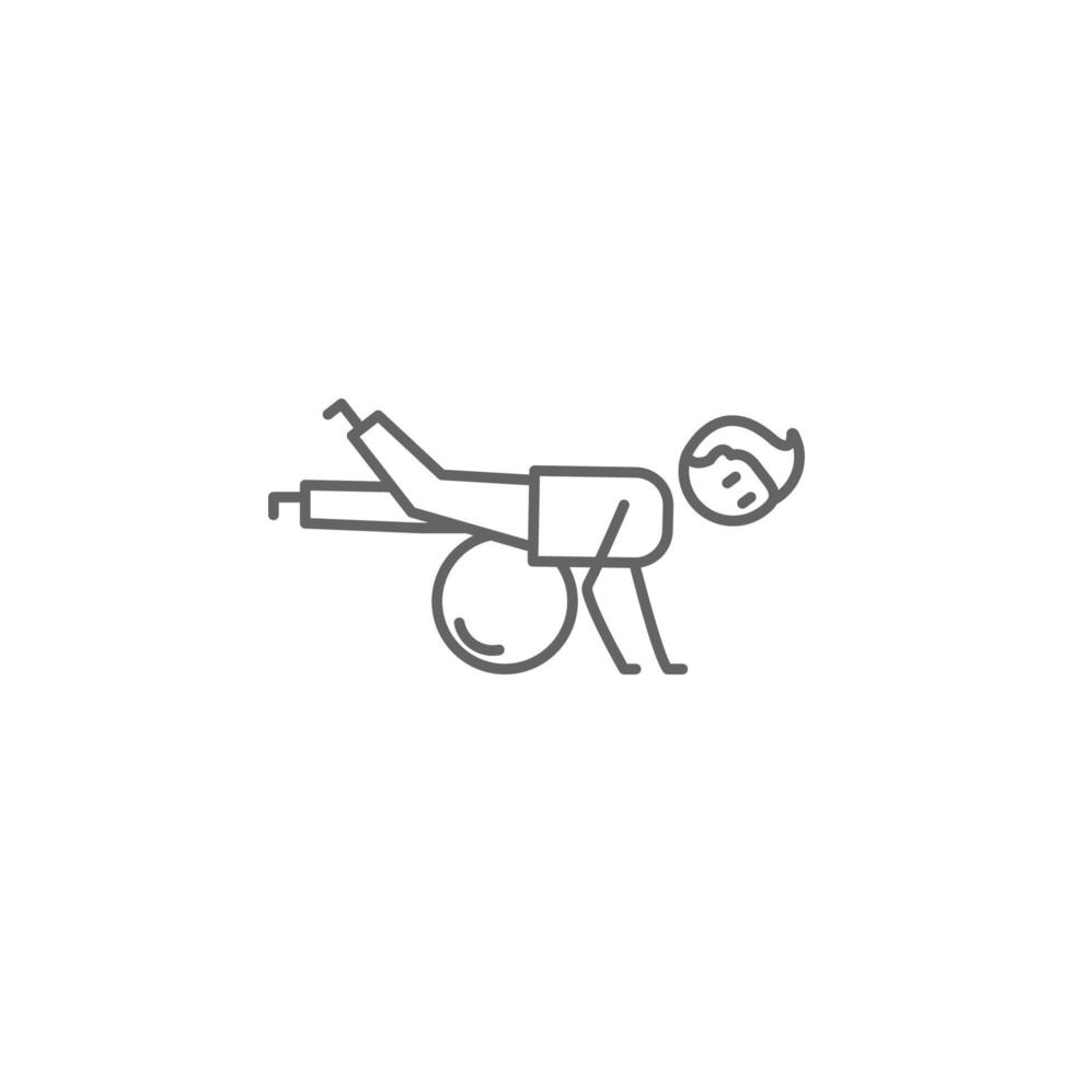 Exercise, physiotherapy, ball vector icon