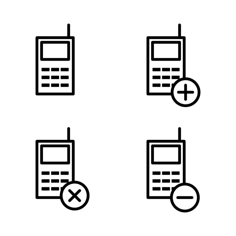 set of portable radio vector icon