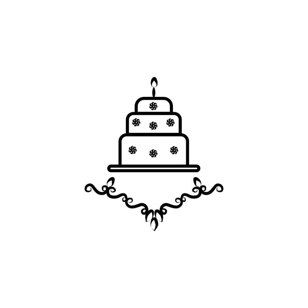 Boda pastel bosquejo vector icono