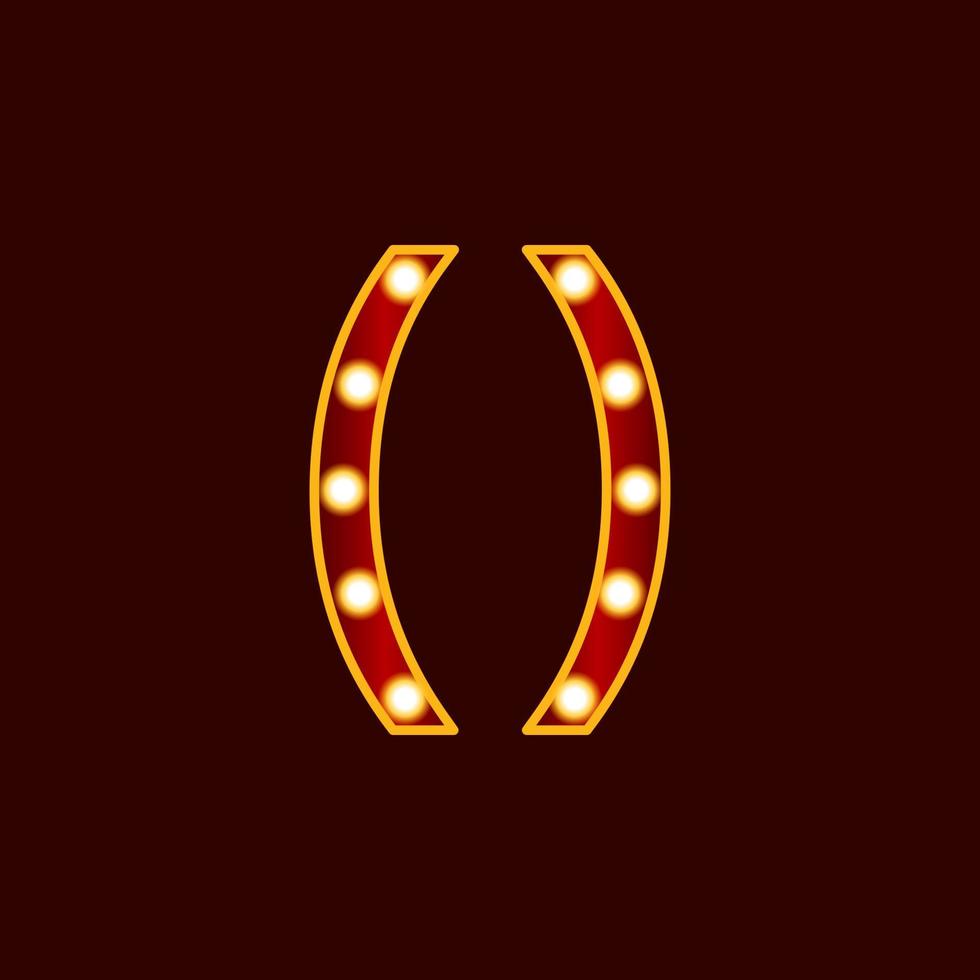 parentheses with bulb vector icon