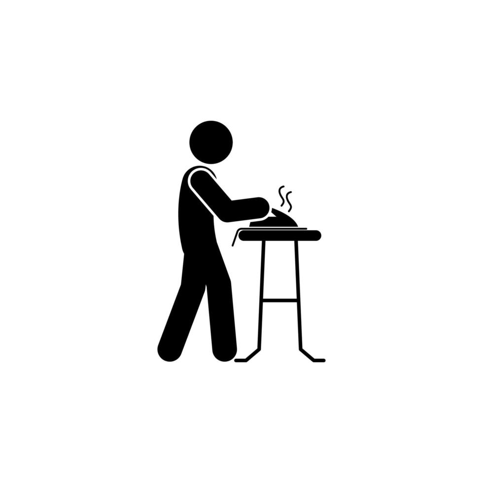 man ironing vector icon