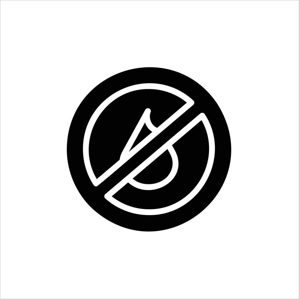 no fire allowed in flat design style vector