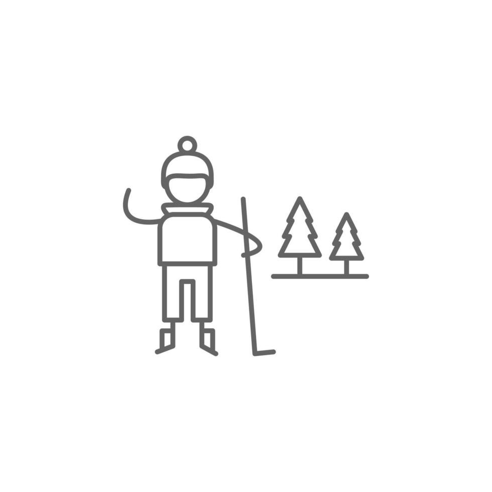 Snow, skiing, adventure vector icon