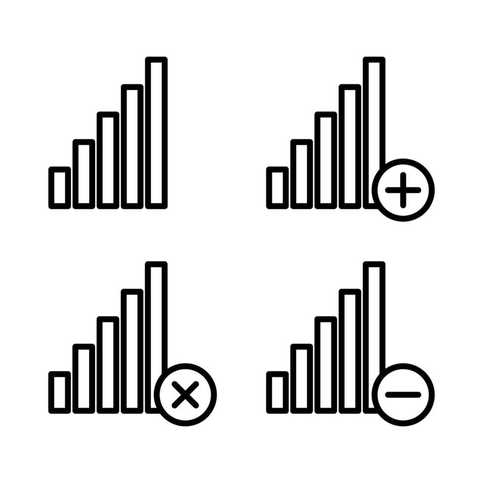 set of signal vector icon