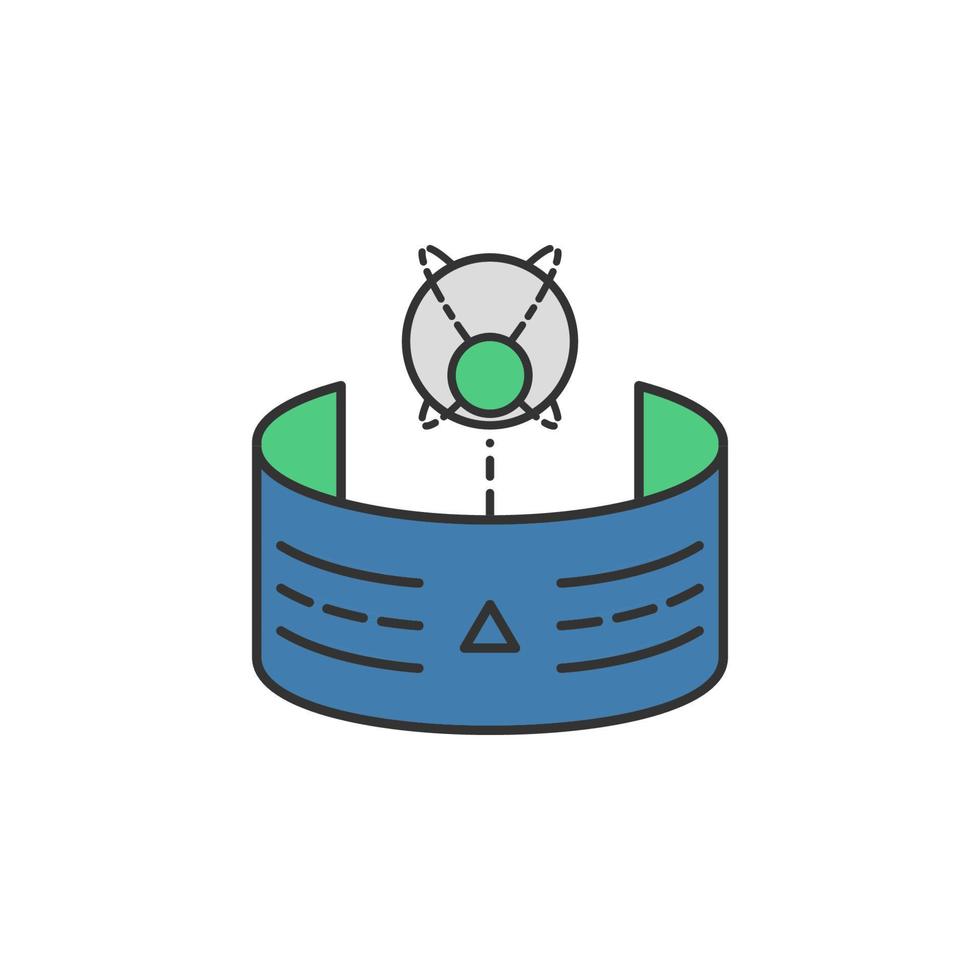 virtual reality eye 360 colored vector icon