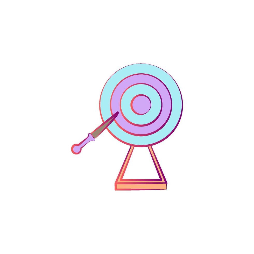 target for knives colored vector icon