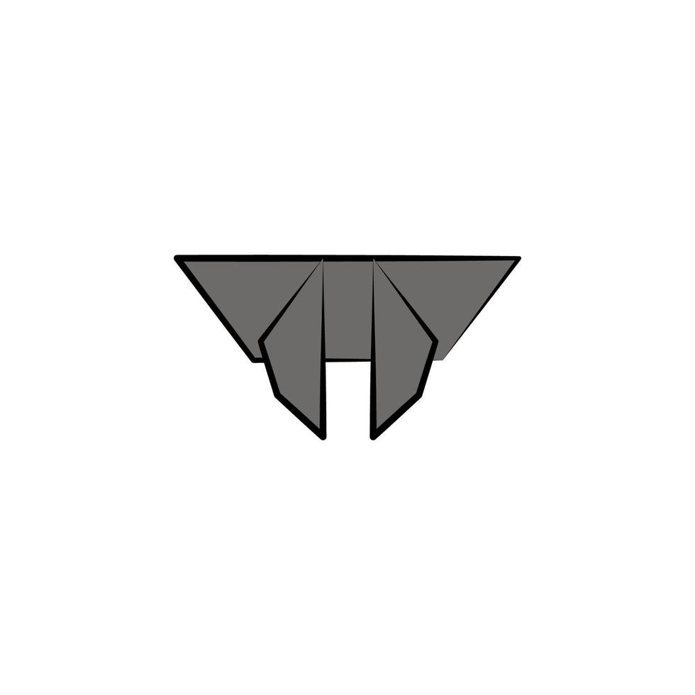 murciélago de colores origami estilo vector icono