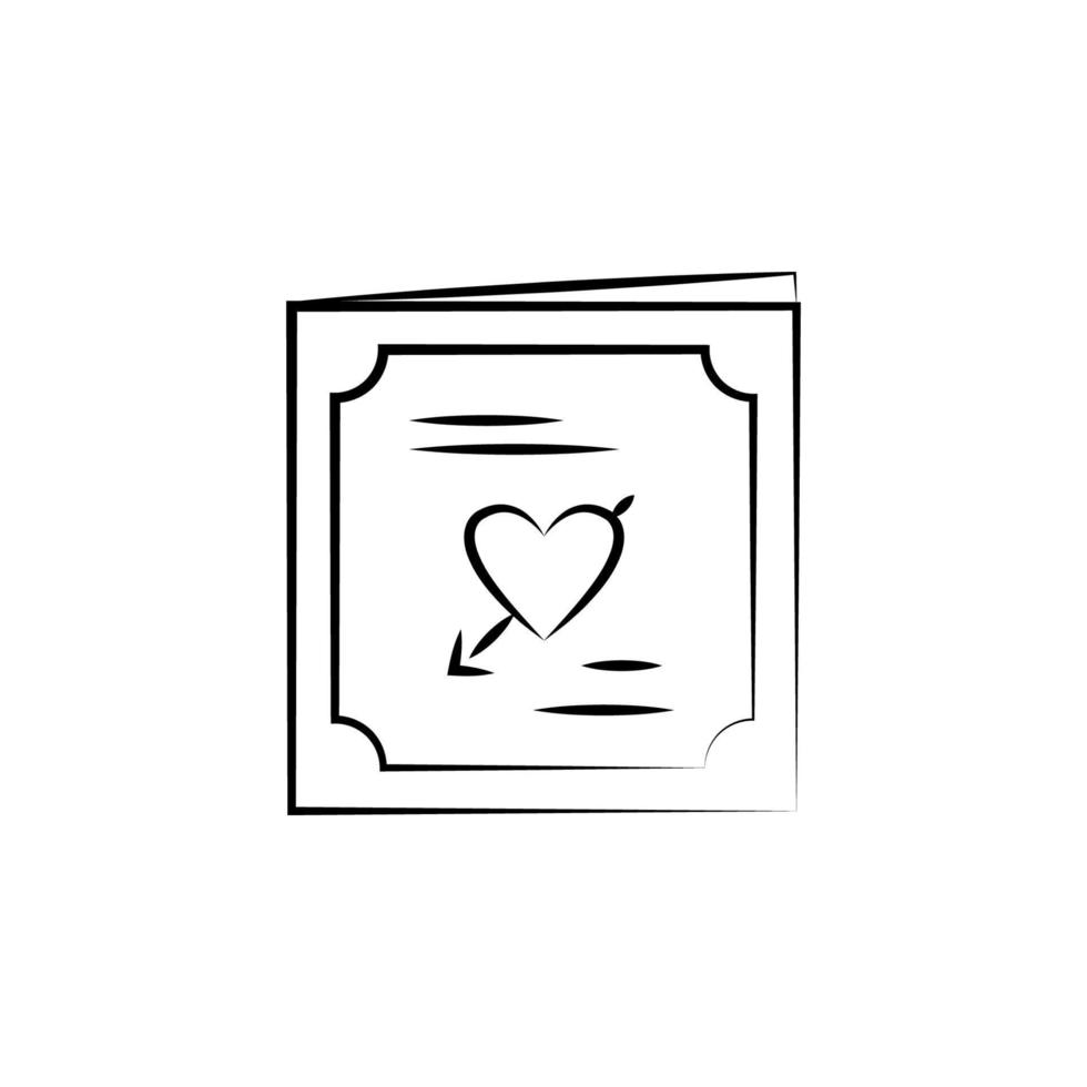 wedding invitation card sketch vector icon