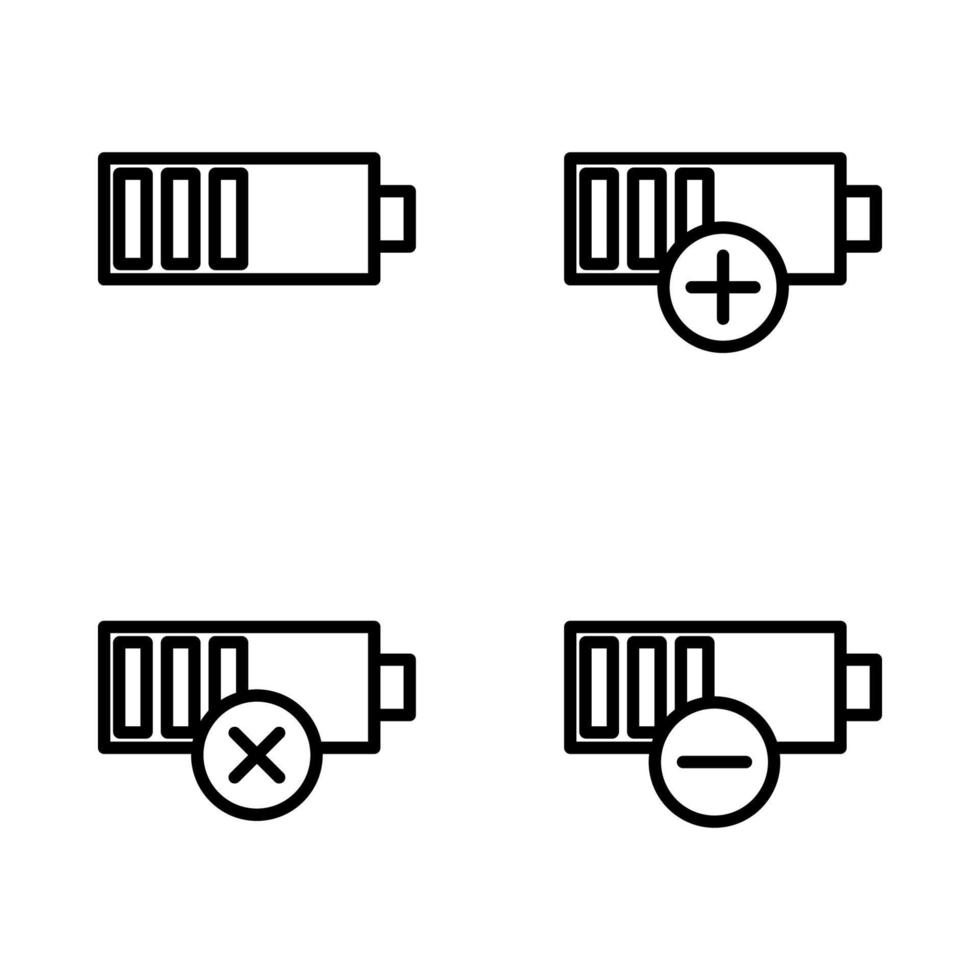 set of battery charge vector icon