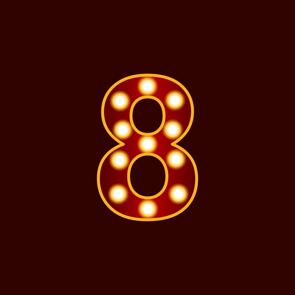 9 number with bulb vector icon