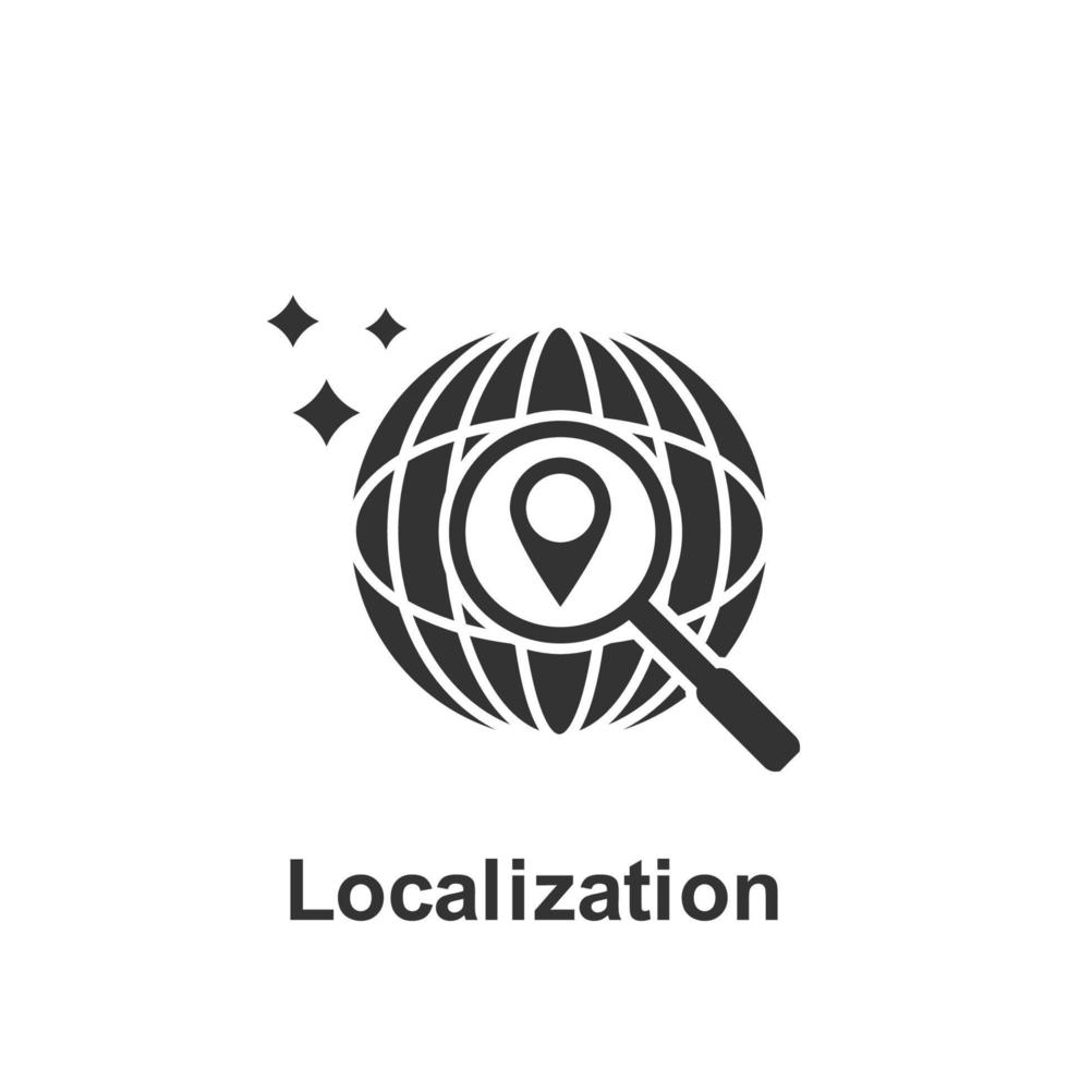 en línea marketing, localización vector icono