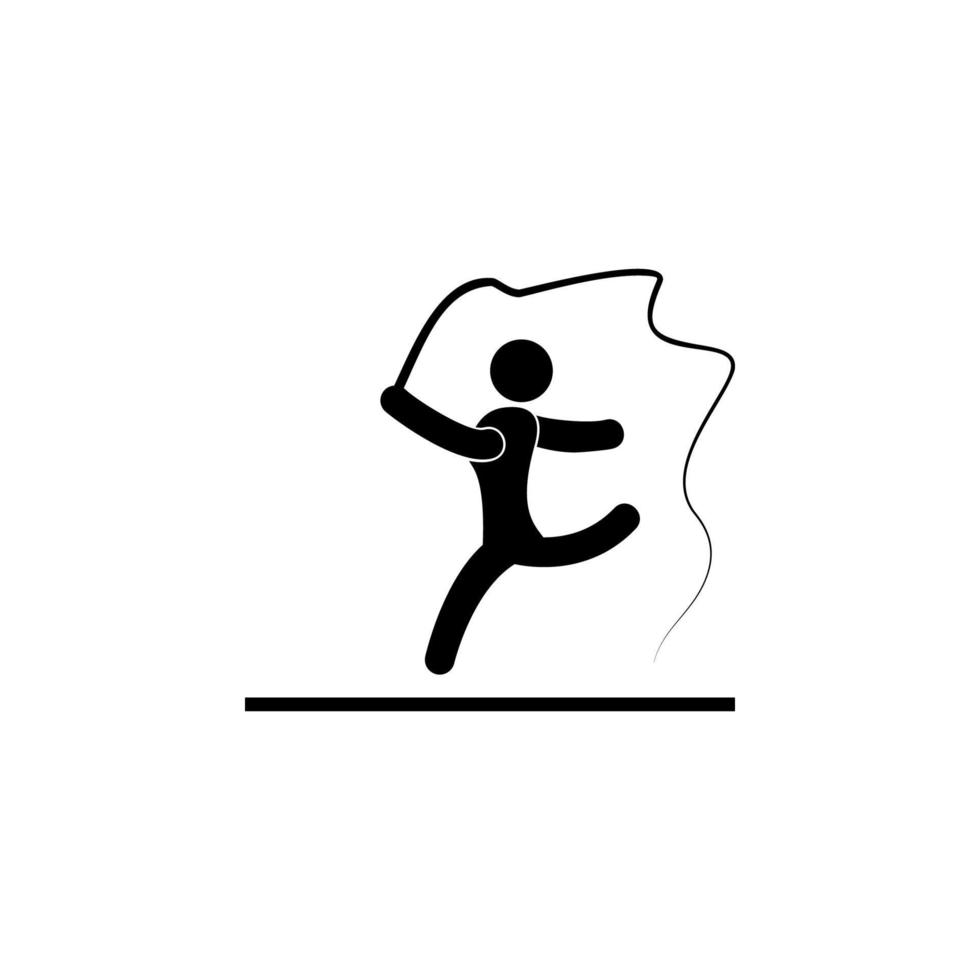 gymnastics with ribbon vector icon