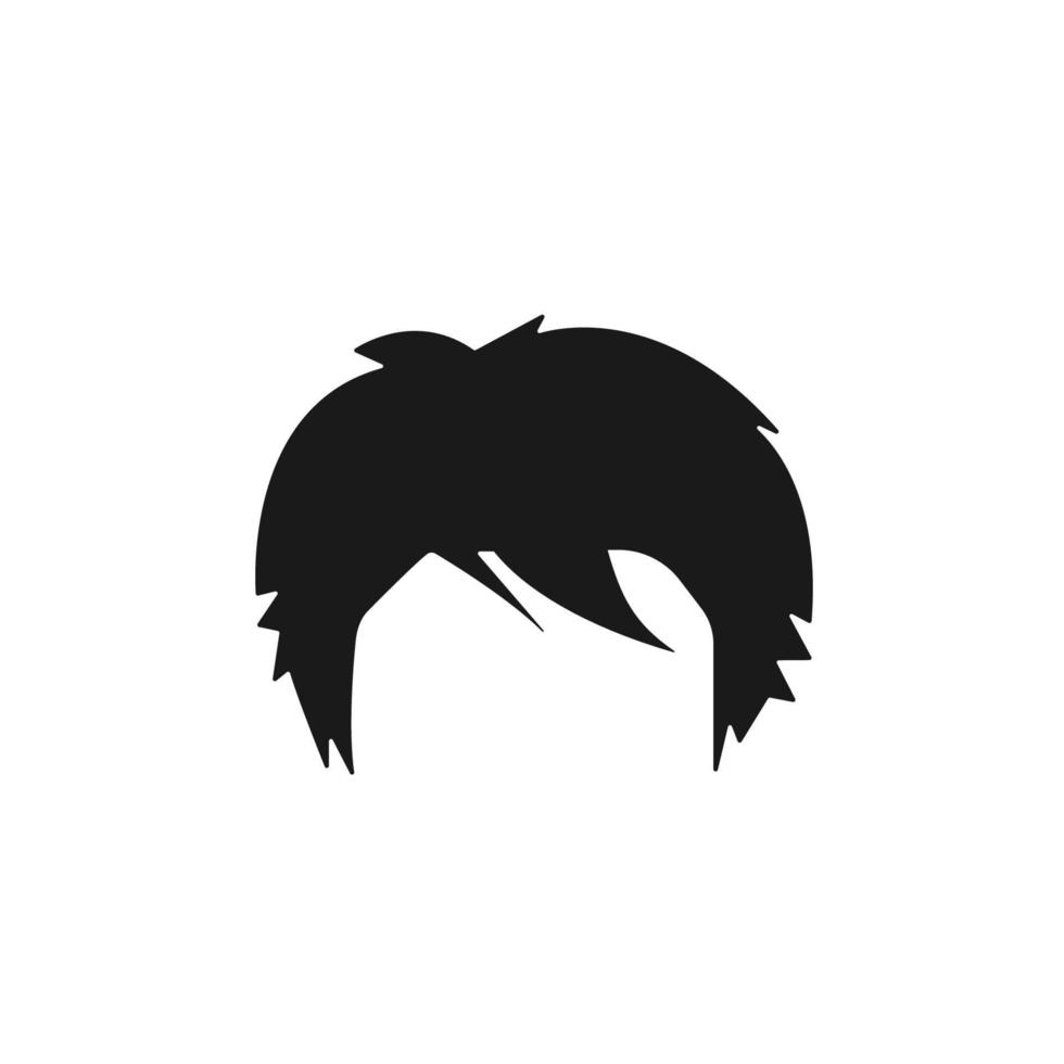 cabello, mujer, Corte de pelo corto vector icono