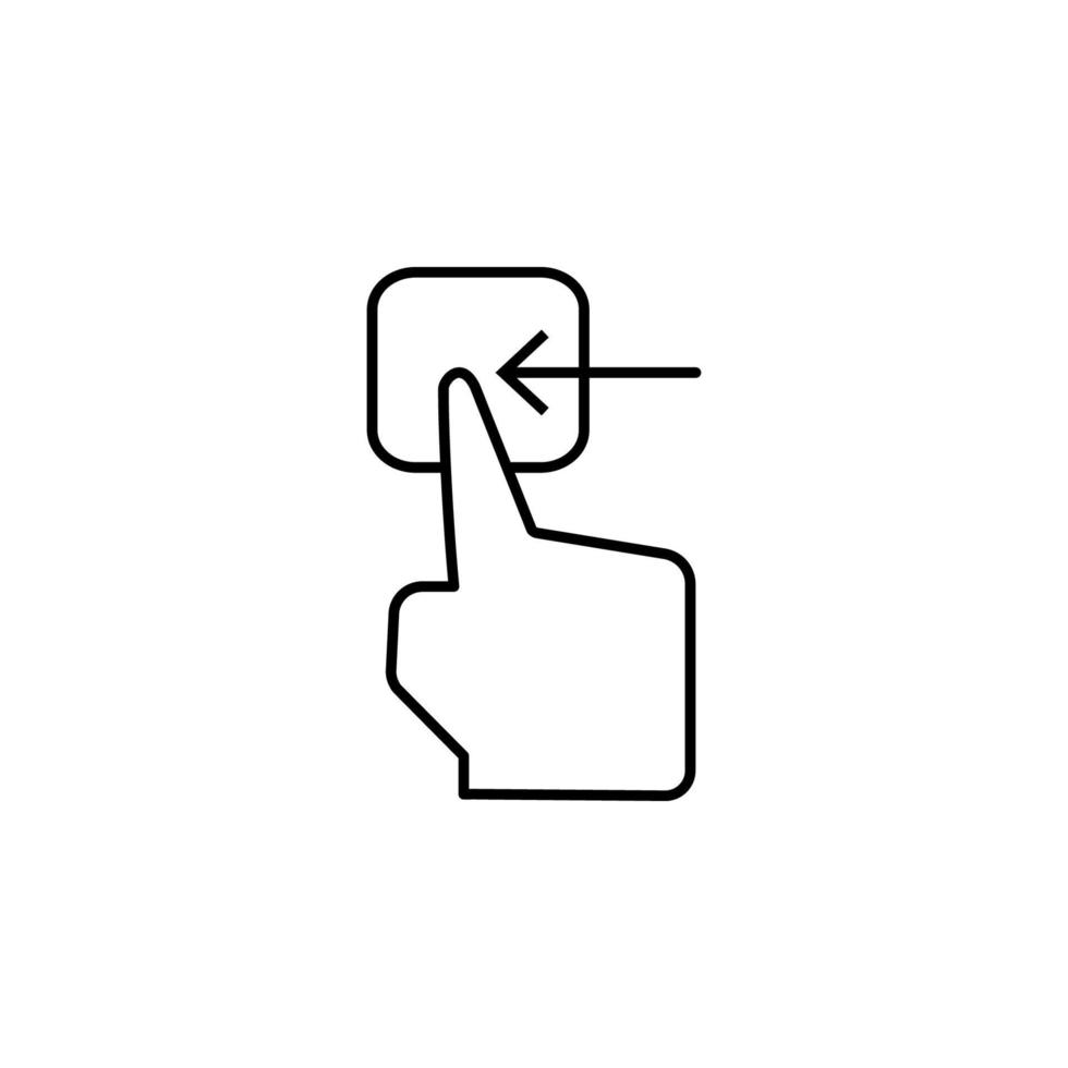 Push, button, finger vector icon