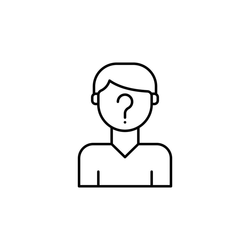 Suspect, man, question mark vector icon