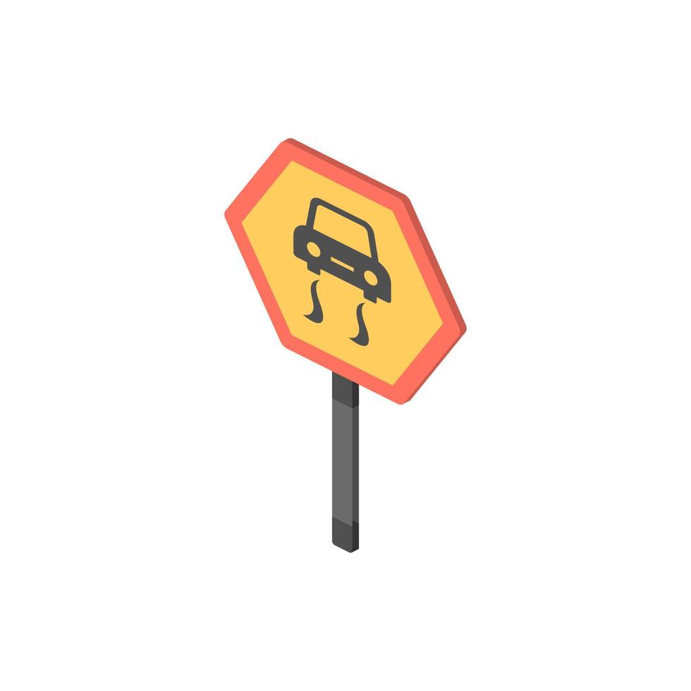 Hazard warning isometric vector icon