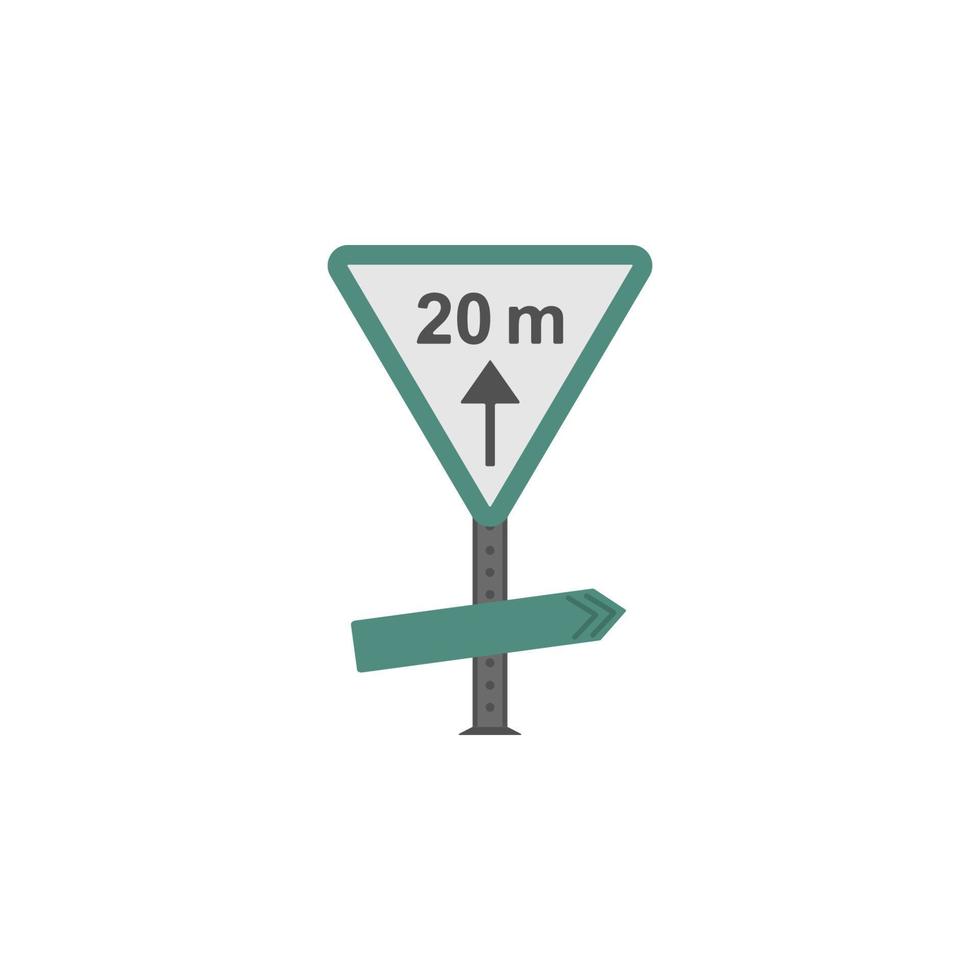20 m minimum distance colored vector icon
