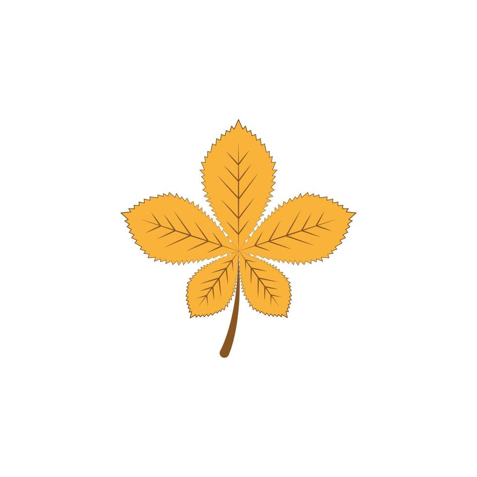 autumn yellow color leaf vector icon