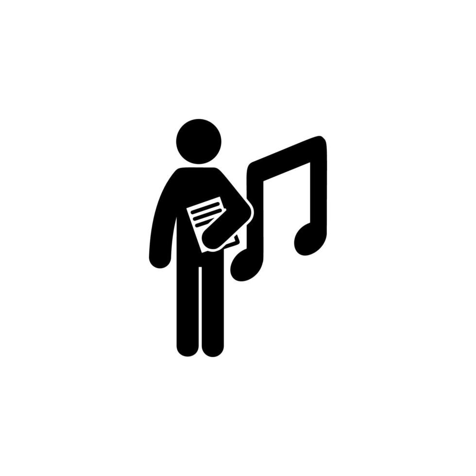 man with music degree vector icon