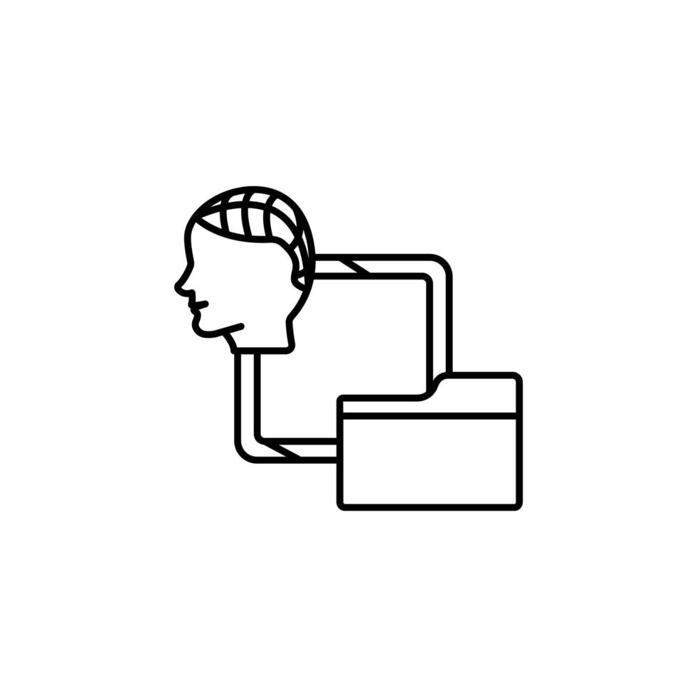 Smart brain file concept line vector icon