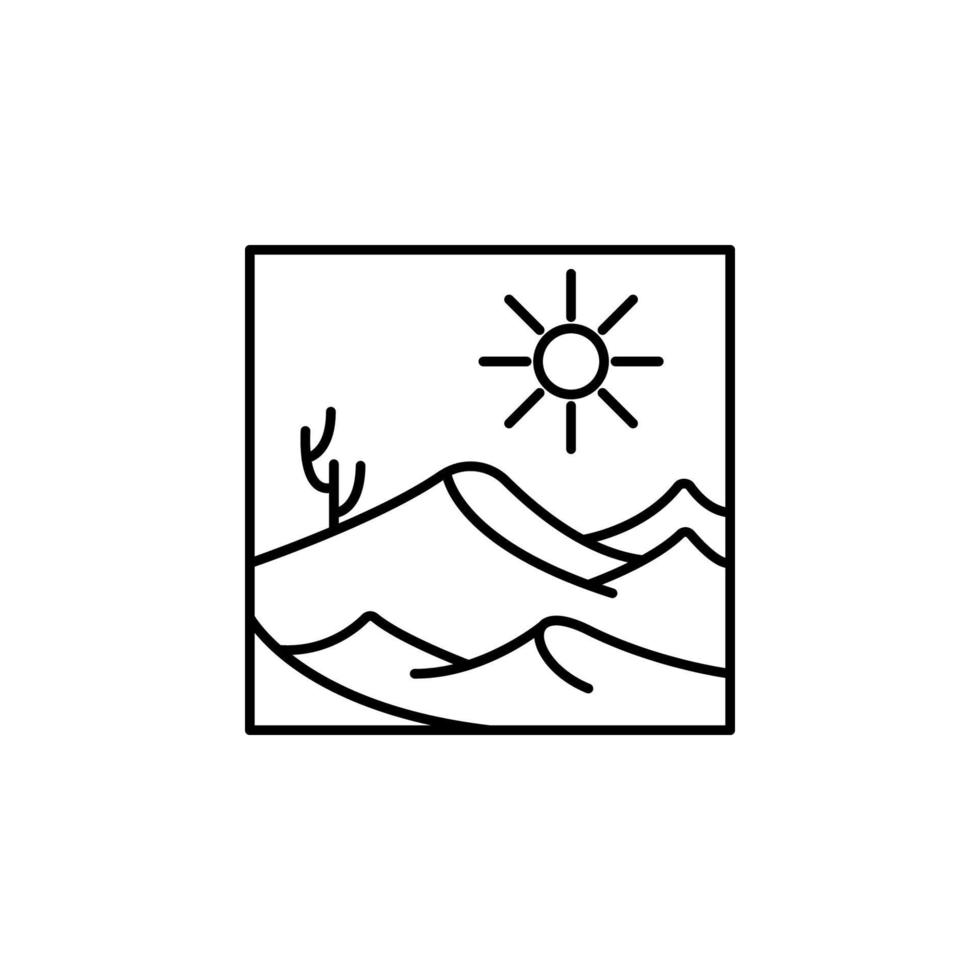 desert outline vector icon