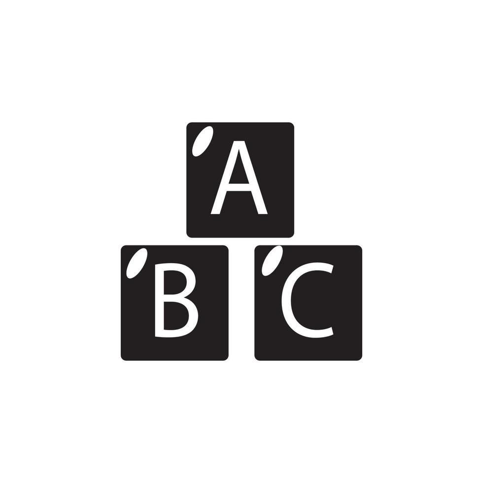 alfabeto cubitos con letras a B C vector icono
